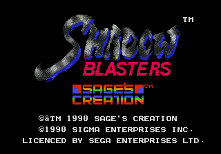 Title screen of Shadow Blasters