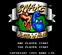 Title screen of Snake Rattle n Roll