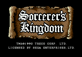 Title screen of Sorcerer's Kingdom