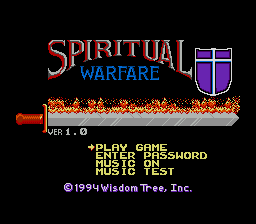 Title screen of Spiritual Warfare