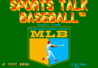 Title screen of Sports Talk Baseball