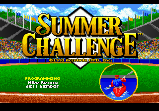 Title screen of Summer Challenge