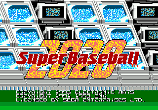 Title screen of Super Baseball 2020