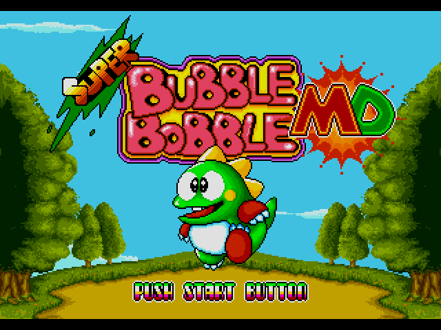 Title screen of Super Bubble Bobble