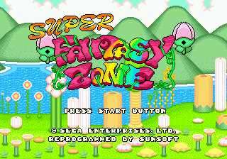 Title screen of Super Fantasy Zone