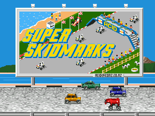 Title screen of Super Skidmarks
