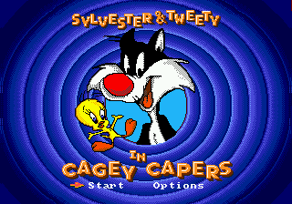 Title screen of Sylvester & Tweety in Cagey Capers