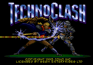 Title screen of TechnoClash