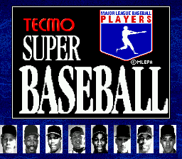Title screen of Tecmo Super Baseball