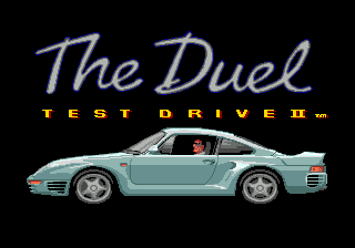 Title screen of Test Drive II - The Duel