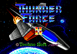 Title screen of Thunder Force II