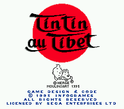 Title screen of Tintin in Tibet