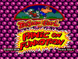 Title screen of ToeJam & Earl in Panic on Funkotron