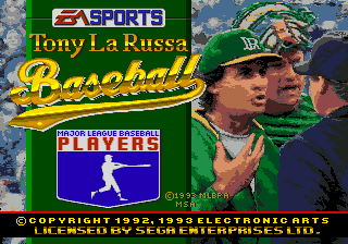 Title screen of Tony La Russa Baseball