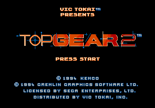 Title screen of Top Gear 2