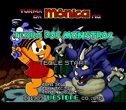 Title screen of Turma da Monica na Terra dos Monstros
