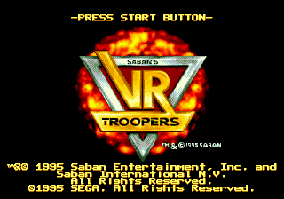 Title screen of VR Troopers