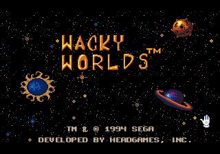 Title screen of Wacky Worlds Creativity Studio