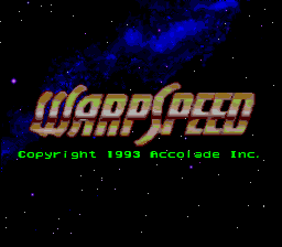 Title screen of WarpSpeed