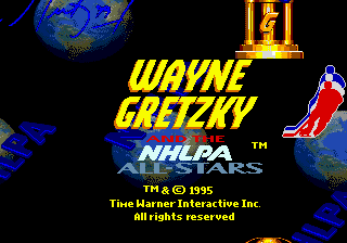 Title screen of Wayne Gretzky and the NHLPA All-Stars