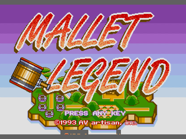 Title screen of Mallet Legend's Whac-a-Critter ~ Mallet Legend
