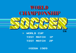 Title screen of World Cup Soccer