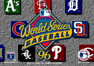 Title screen of World Series Baseball '96