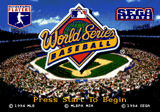 Title screen of World Series Baseball