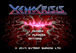 Title screen of Xeno Crisis