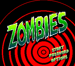 Title screen of Zombies Ate My Neighbors