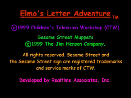 Sesame Street - Elmo's Letter Adventure