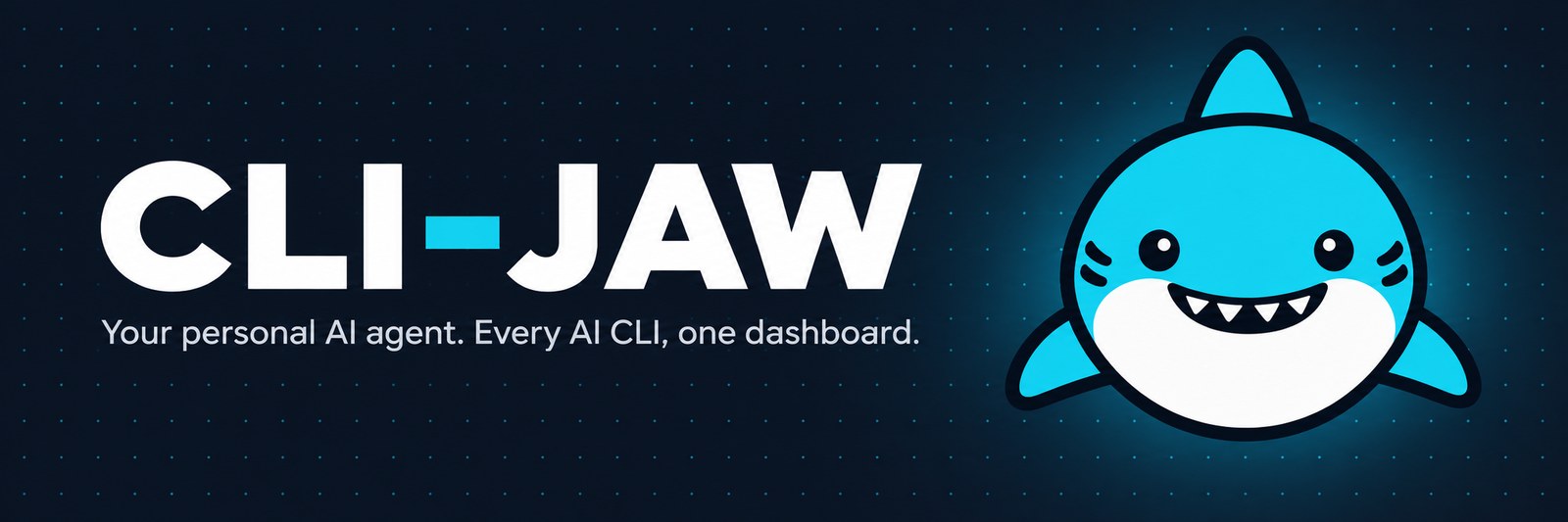 CLI-JAW — your personal AI agent. Every AI CLI, one dashboard.