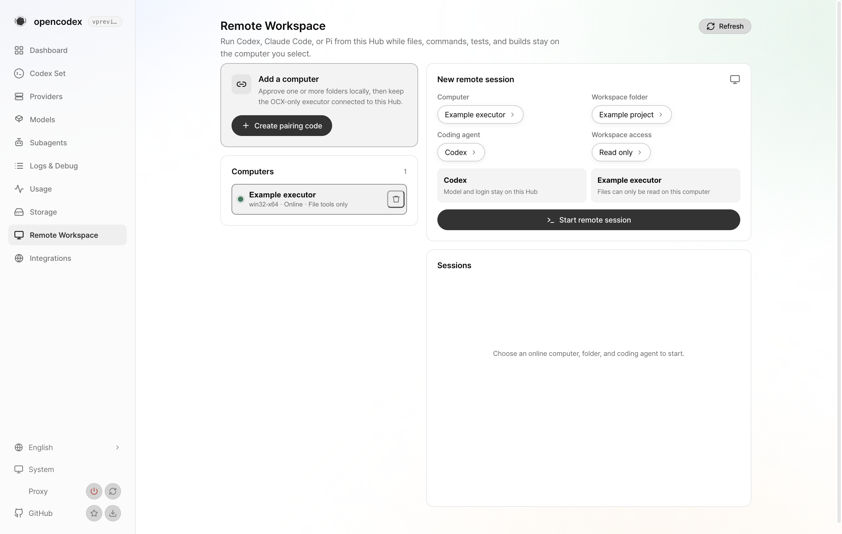 Read-only Remote Workspace