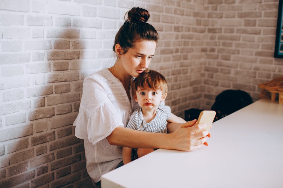 Mother and child bonding indoors, sharing a moment at home.