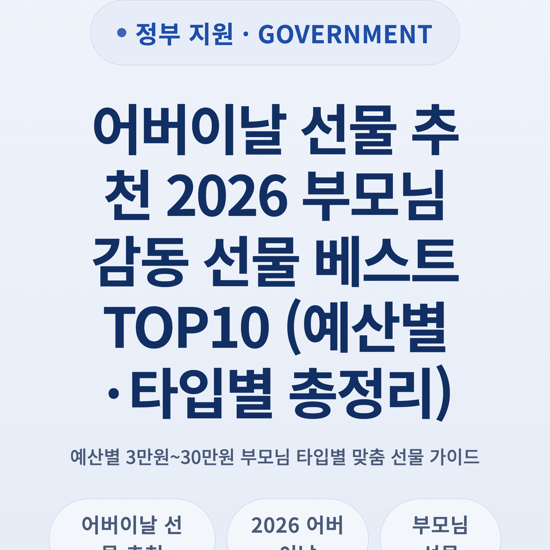 어버이날 선물 추천 2026 부모님 감동 선물 베스트 TOP10 (예산별·타입별 총정리)