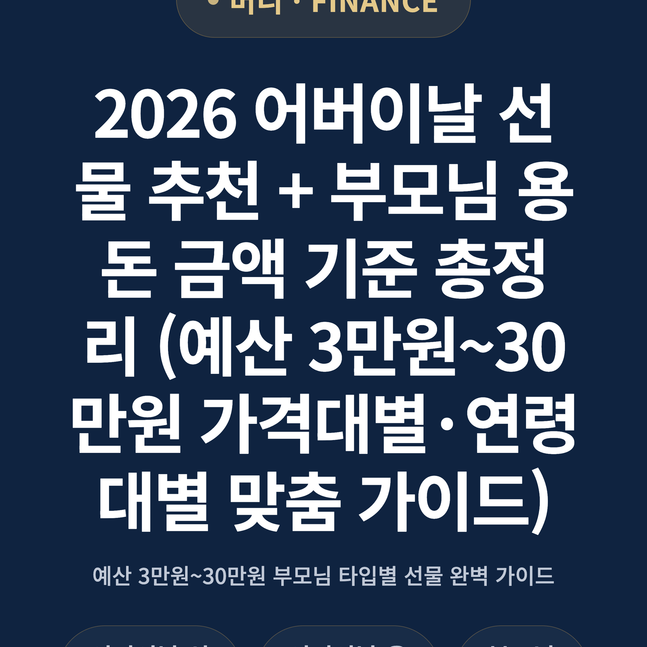 2026 어버이날 선물 추천 + 부모님 용돈 금액 기준 총정리 (예산 3만원~30만원 가격대별·연령대별 맞춤 가이드)