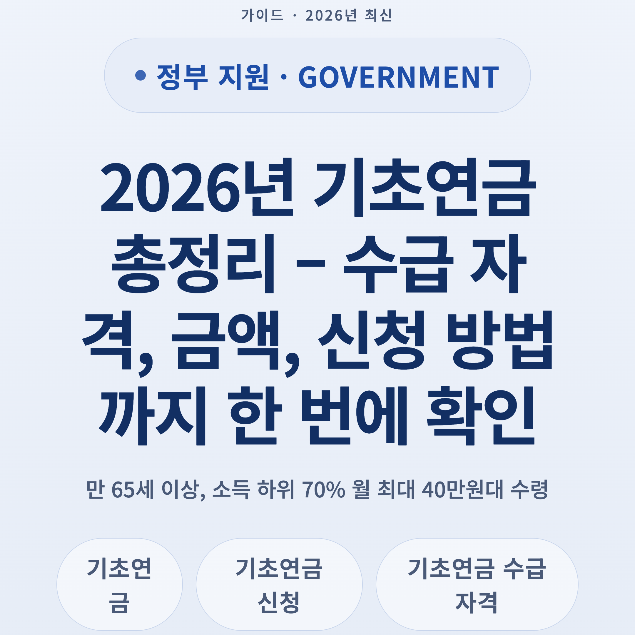 2026년 기초연금 총정리 – 수급 자격, 금액, 신청 방법까지 한 번에 확인