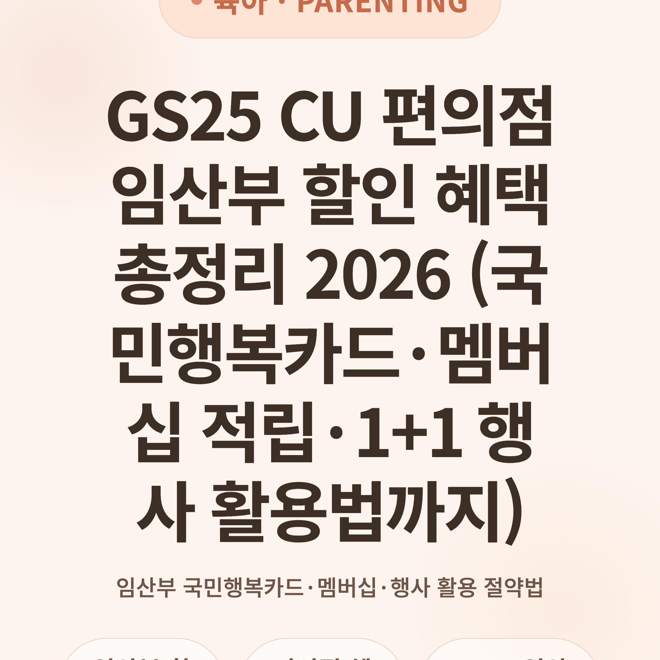 GS25 CU 편의점 임산부 할인 혜택 총정리 2026 (국민행복카드·멤버십 적립·1+1 행사 활용법까지)