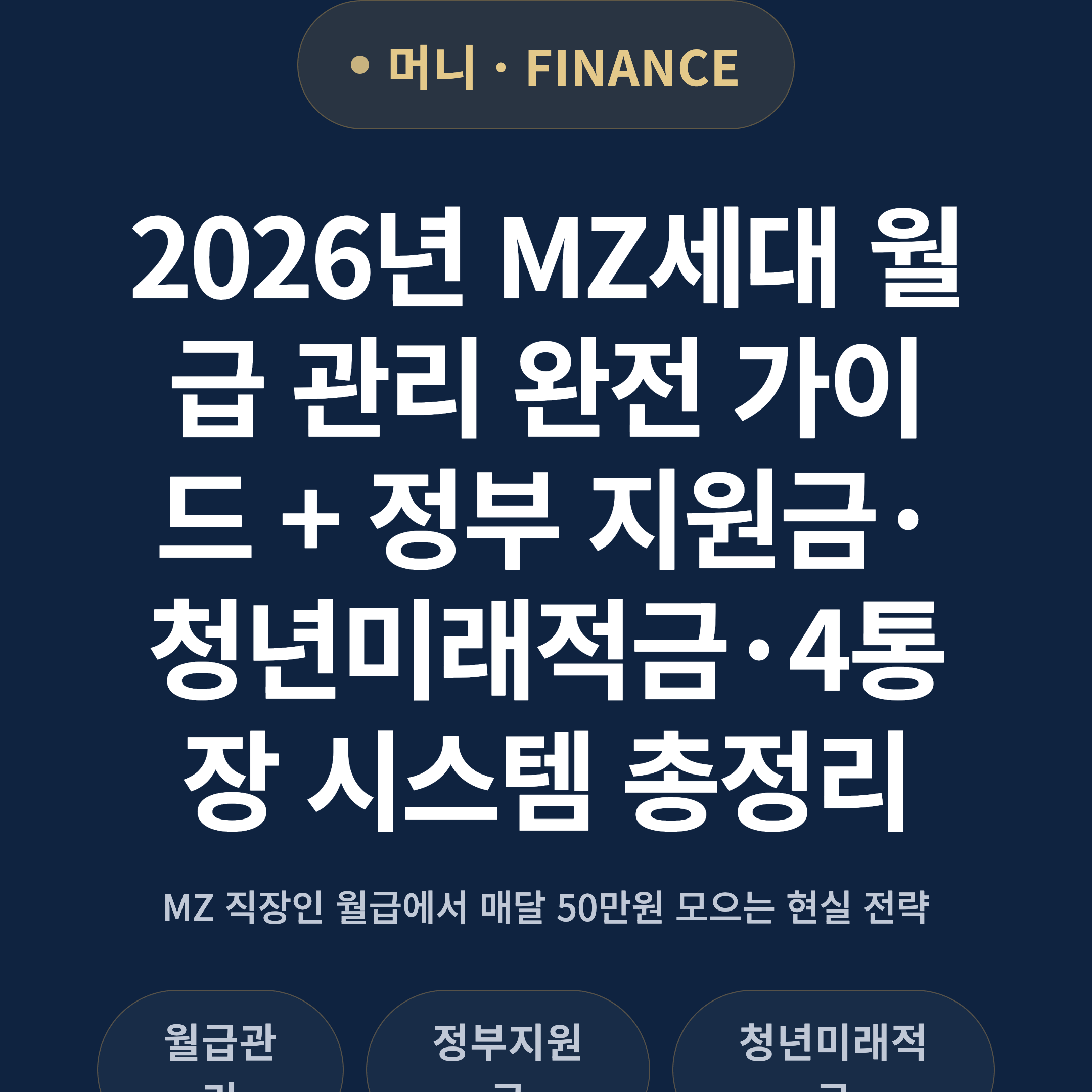2026년 MZ세대 월급 관리 완전 가이드 + 정부 지원금·청년미래적금·4통장 시스템 총정리