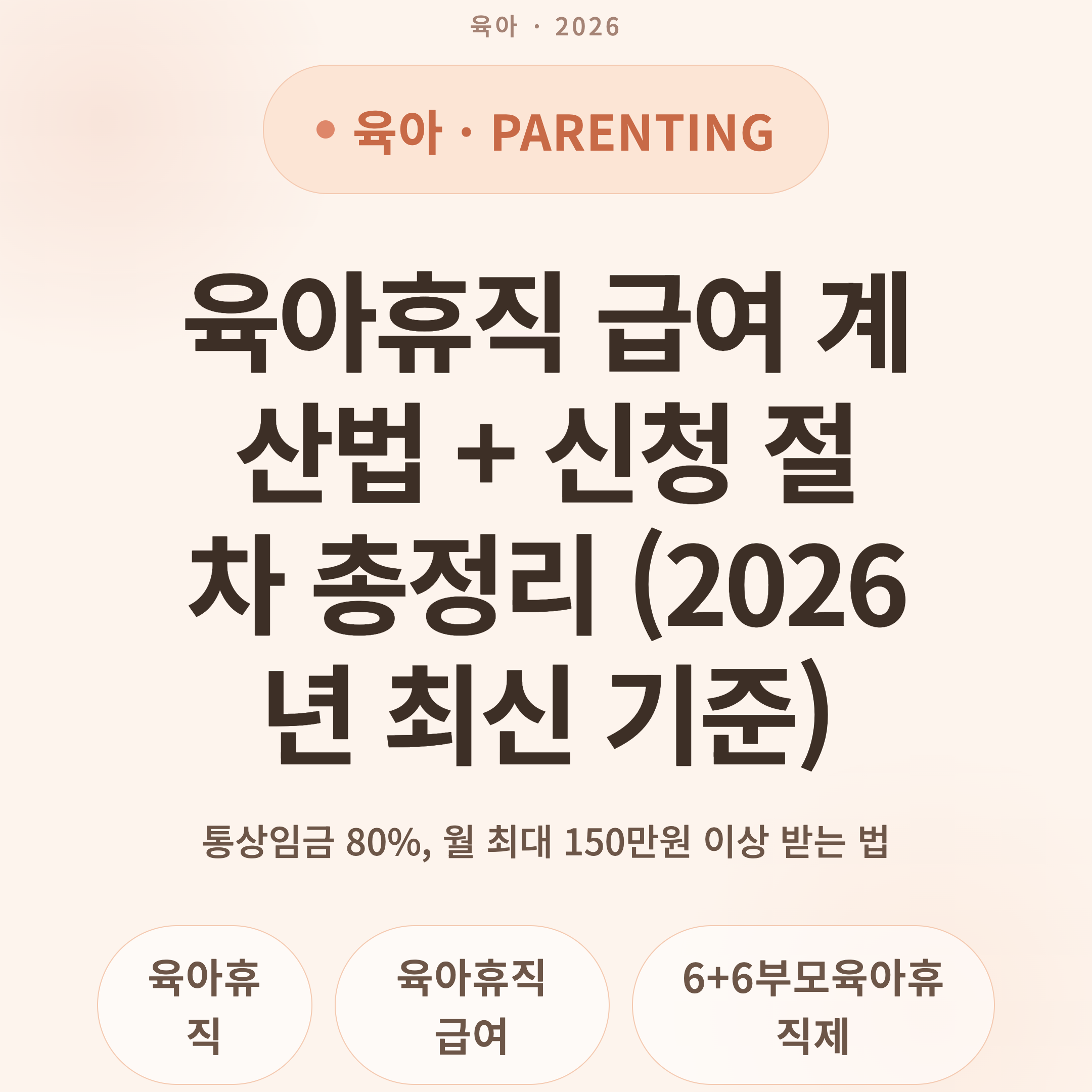 육아휴직 급여 계산법 + 신청 절차 총정리 (2026년 최신 기준)
