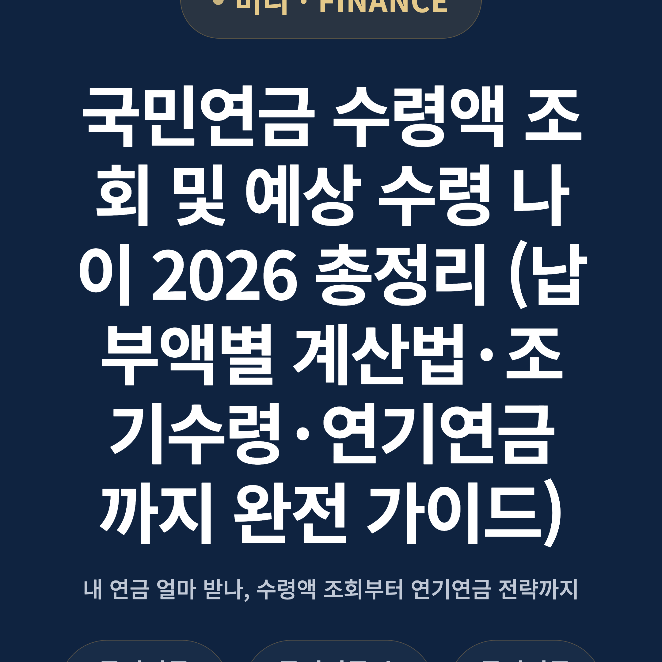 국민연금 수령액 조회 및 예상 수령 나이 2026 총정리 (납부액별 계산법·조기수령·연기연금까지 완전 가이드)