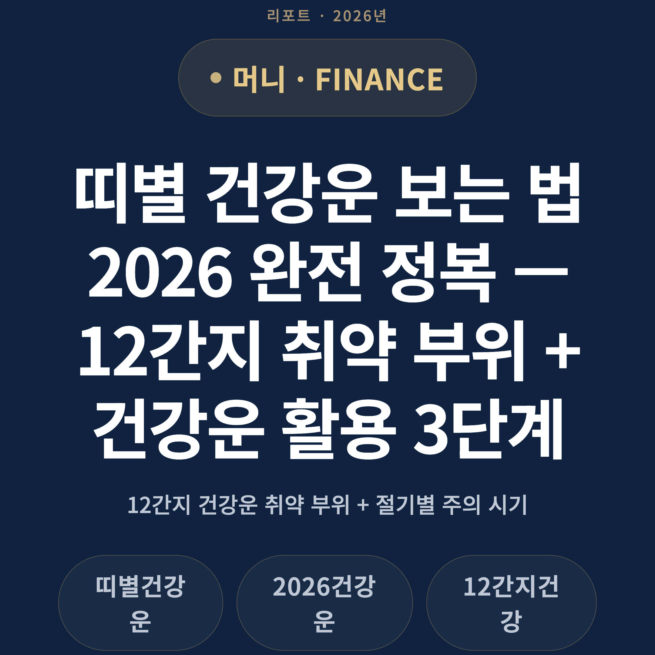 띠별 건강운 보는 법 2026 완전 정복 — 12간지 취약 부위 + 건강운 활용 3단계