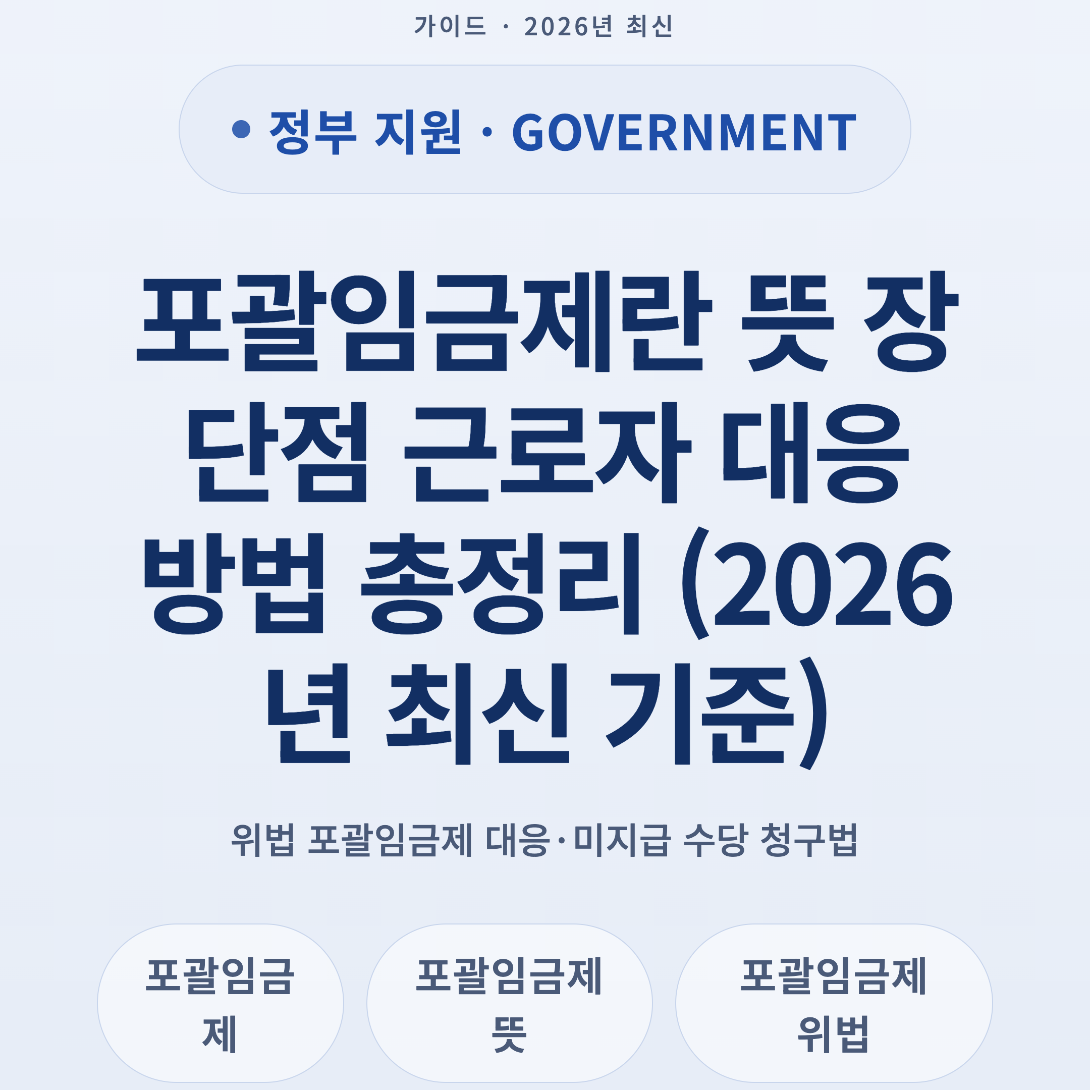 포괄임금제란 뜻 장단점 근로자 대응방법 총정리 (2026년 최신 기준)