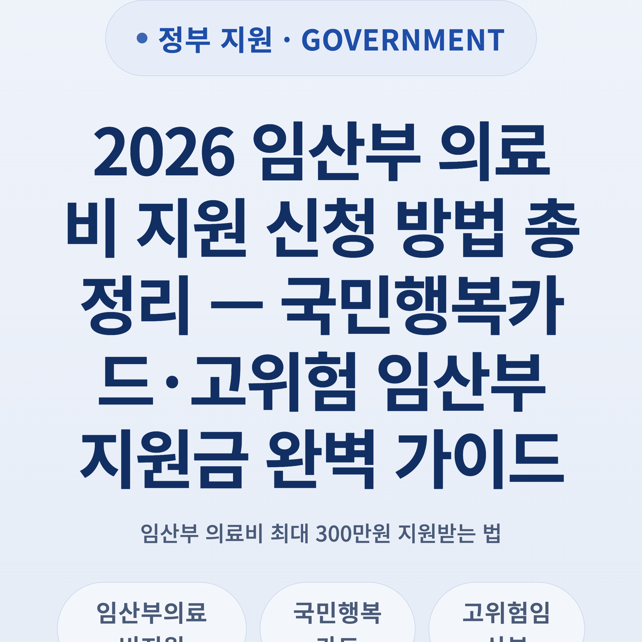 2026 임산부 의료비 지원 신청 방법 총정리 — 국민행복카드·고위험 임산부 지원금 완벽 가이드