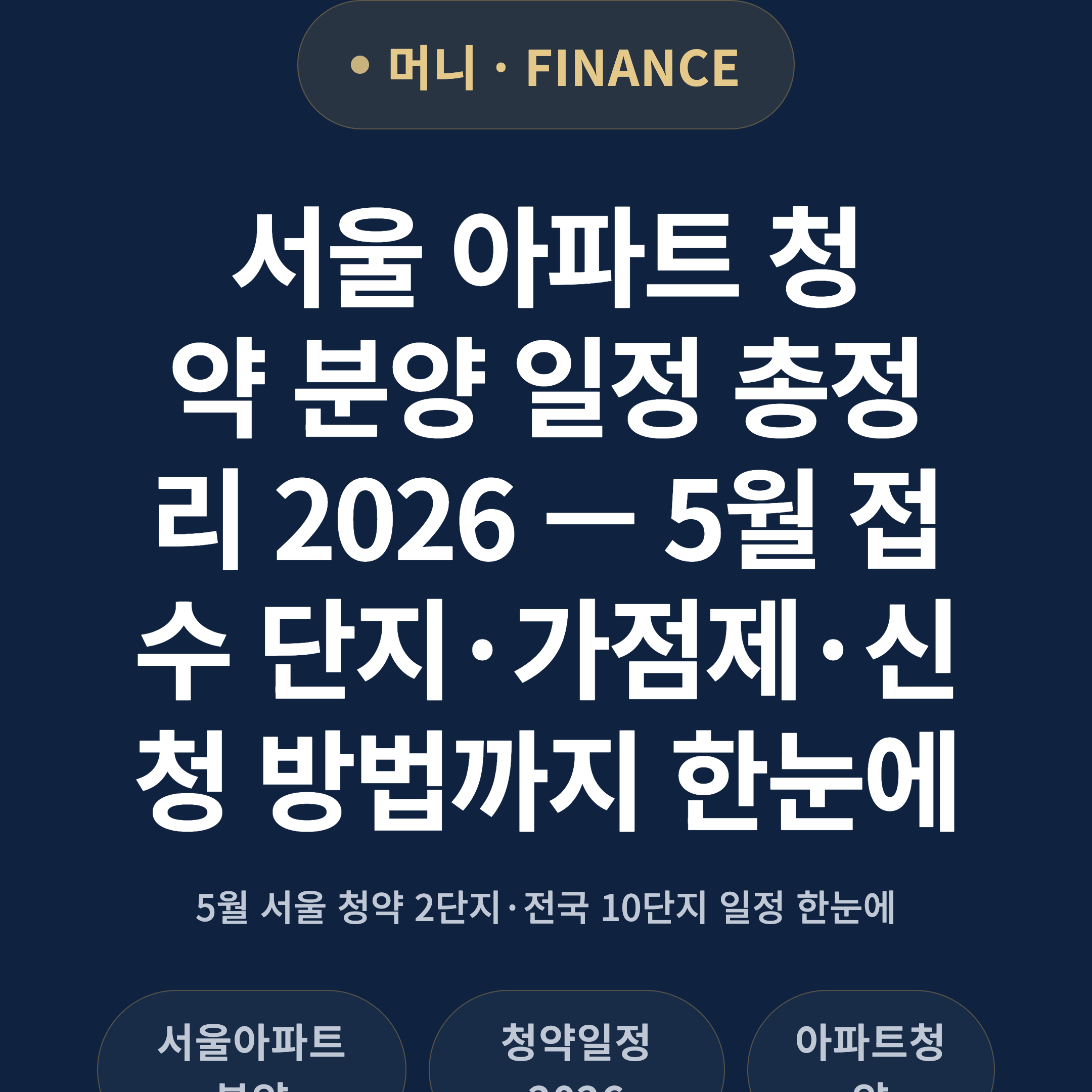 서울 아파트 청약 분양 일정 총정리 2026 — 5월 접수 단지·가점제·신청 방법까지 한눈에