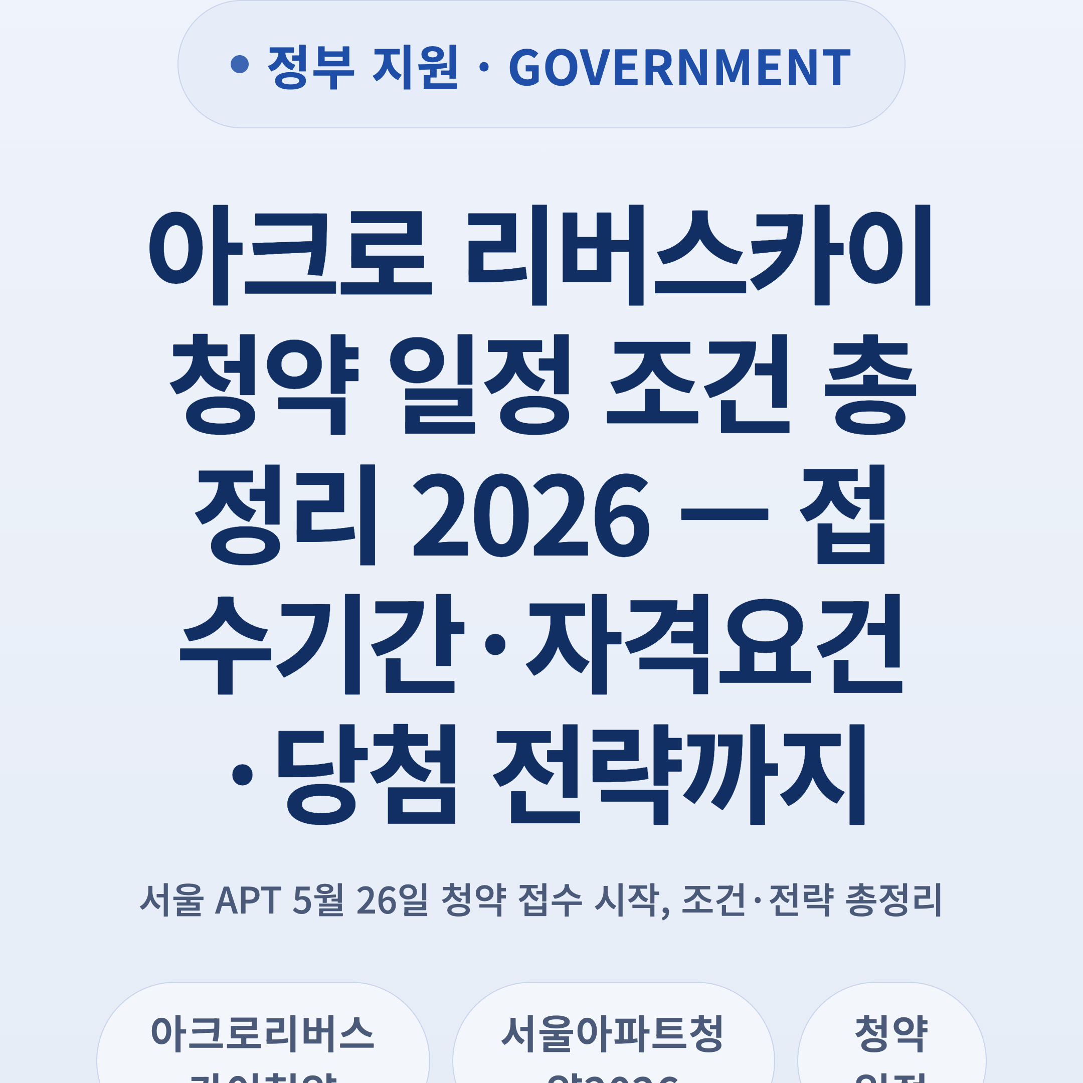 아크로 리버스카이 청약 일정 조건 총정리 2026 — 접수기간·자격요건·당첨 전략까지