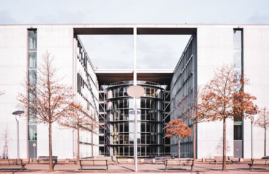 Explore the modern facade of Paul Loebe House with its striking architectural design in Berlin.