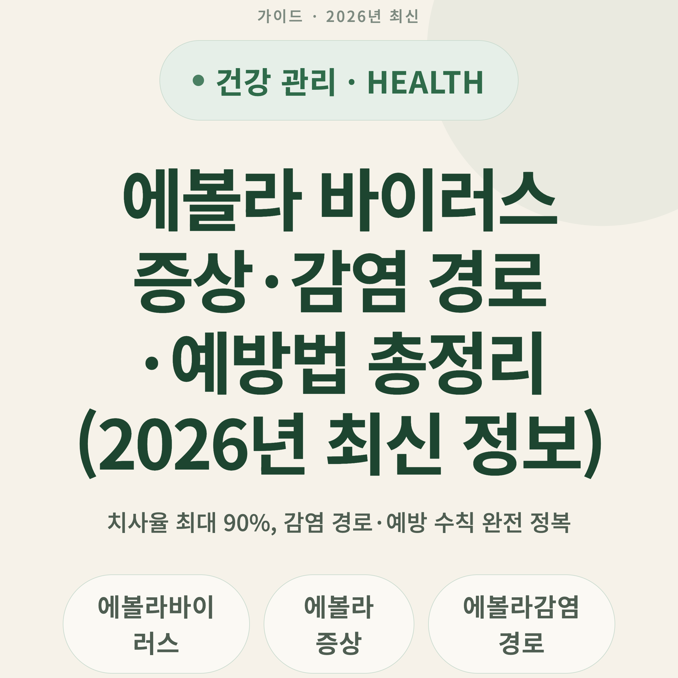 에볼라 바이러스 증상·감염 경로·예방법 총정리 (2026년 최신 정보)