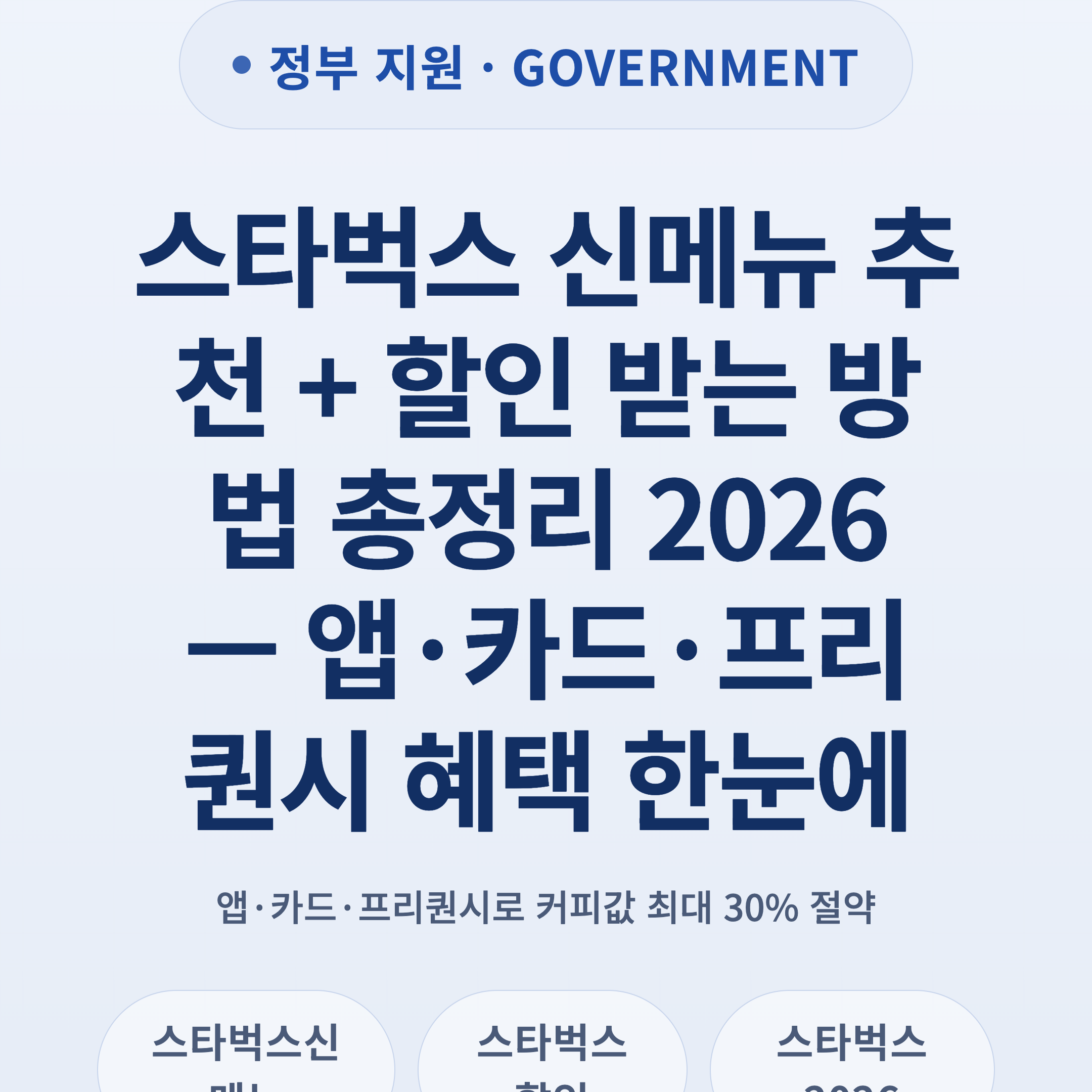 스타벅스 신메뉴 추천 + 할인 받는 방법 총정리 2026 — 앱·카드·프리퀀시 혜택 한눈에