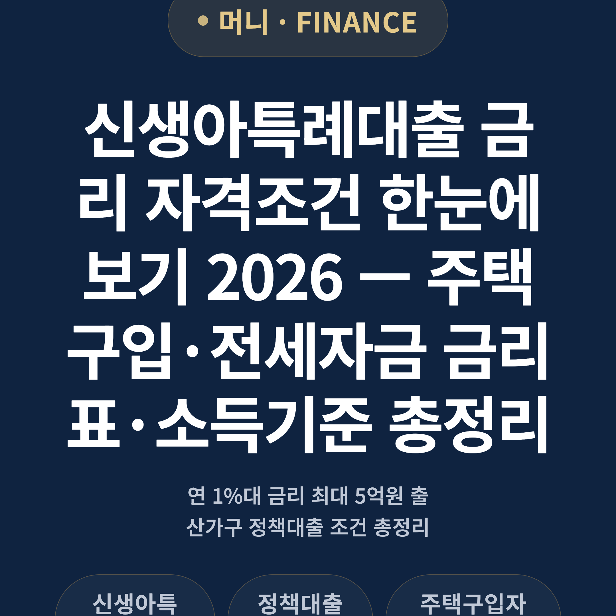 신생아특례대출 금리 자격조건 한눈에 보기 2026 — 주택구입·전세자금 금리표·소득기준 총정리